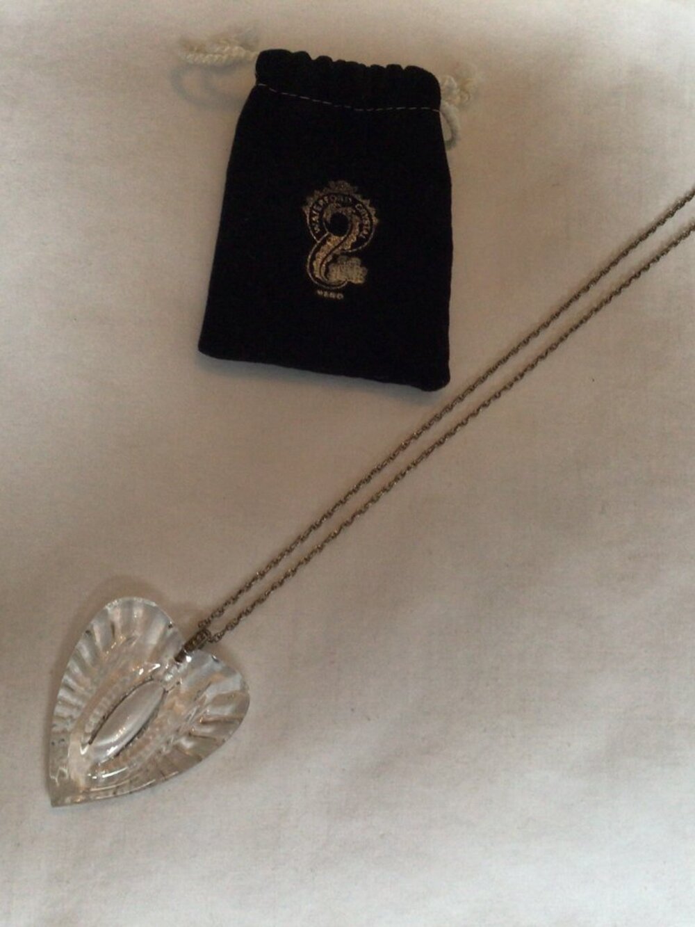 Waterford Crystal Heart Pendant with Silver Chain - Picture 2 of 6